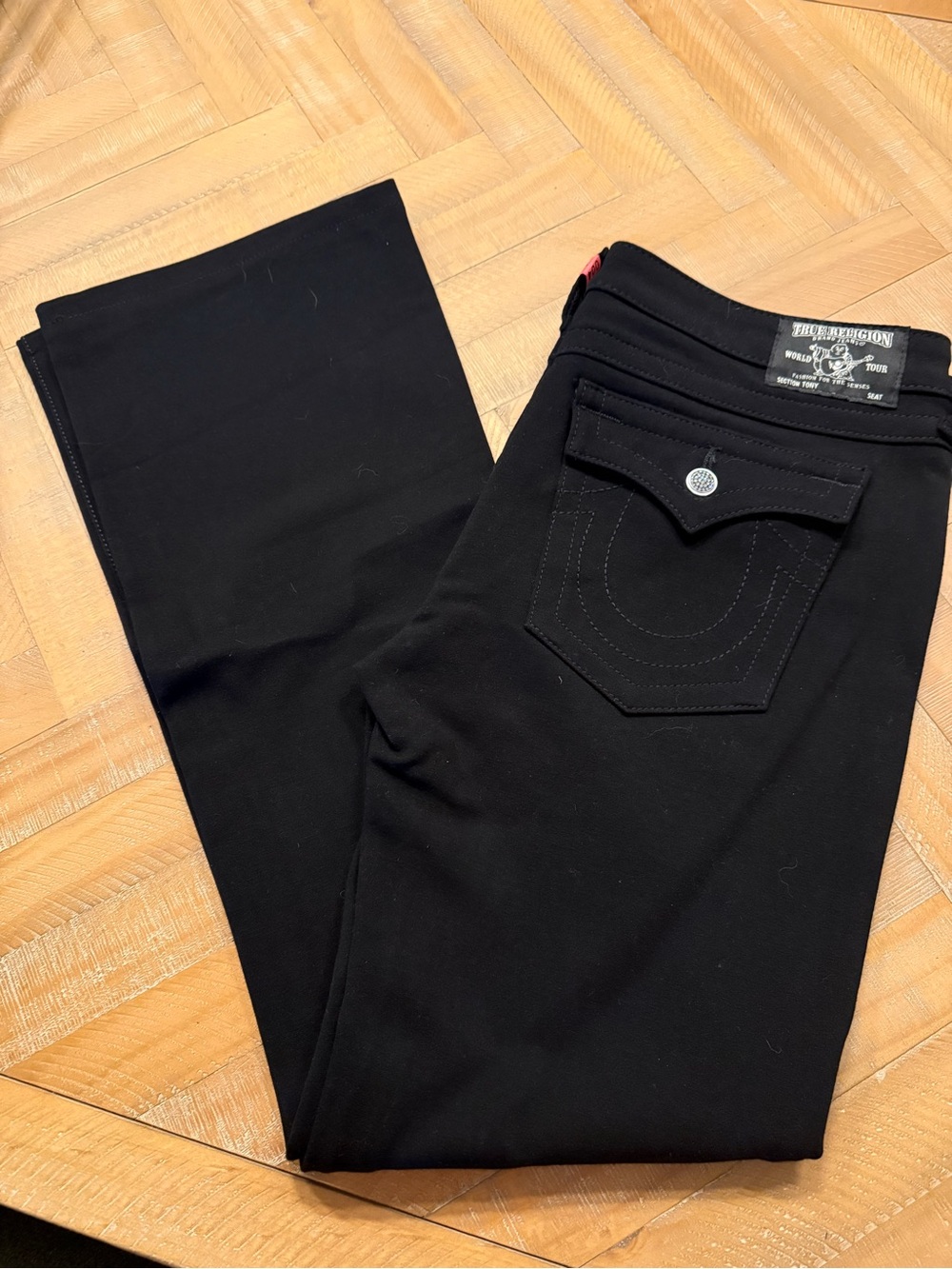 True Religion Women's Black Boot Cut Pant w/Rhinestones